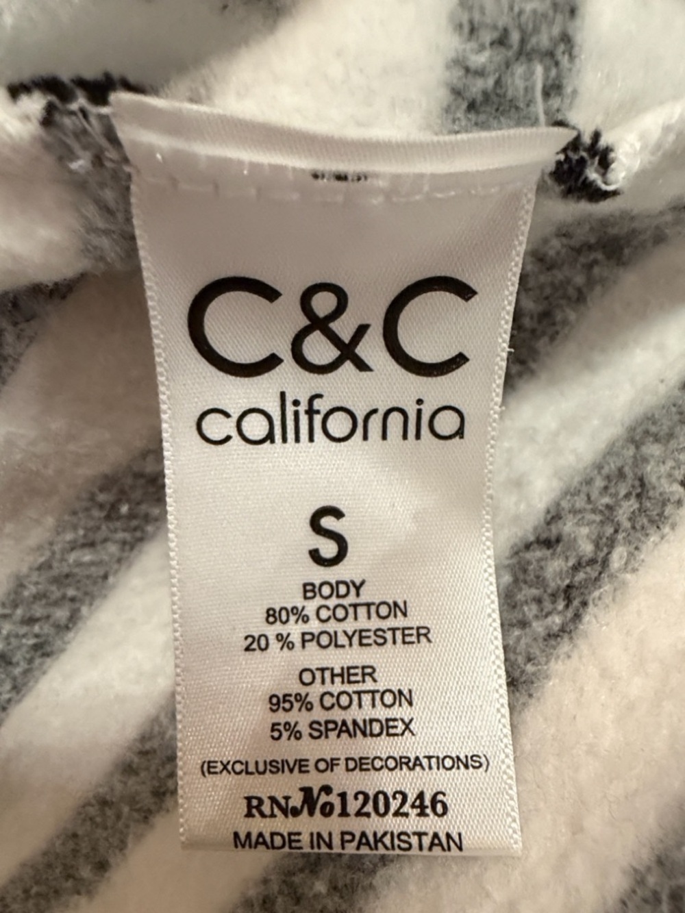 C&C California Women's Cropped Striped Half-Zip Small Pullover Top - Picture 10 of 11